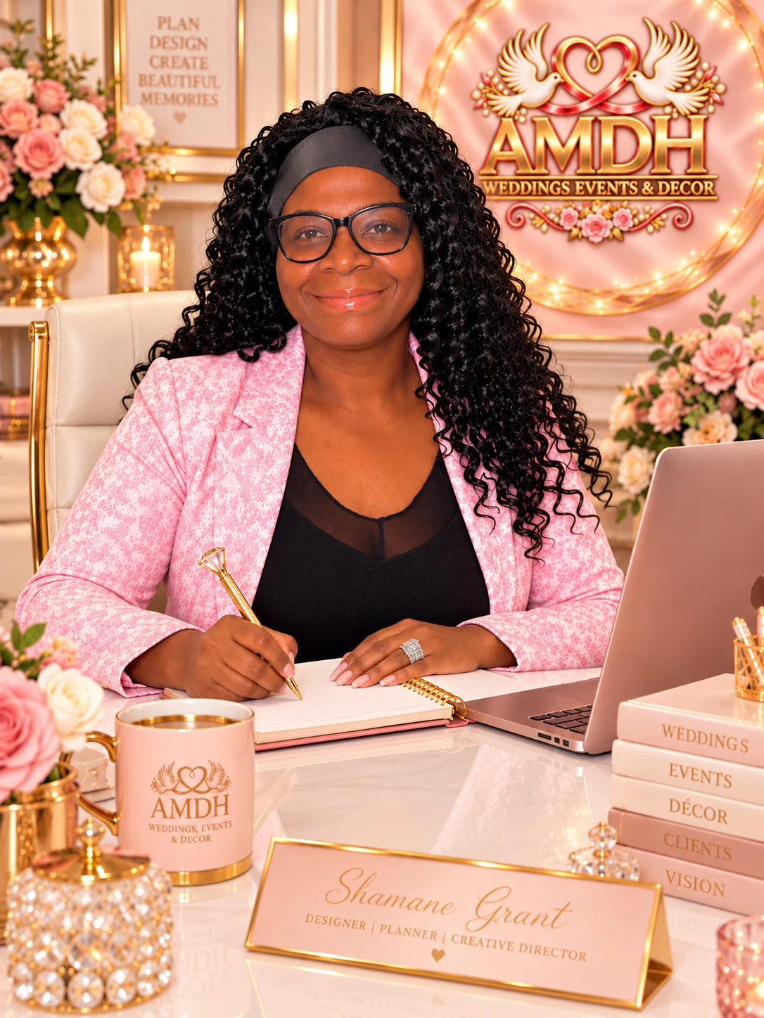 Shamane Grant at her desk